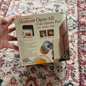 Vintage Under Cabinet or Sunbeam Open-All Can Opener Plus - almond 05246